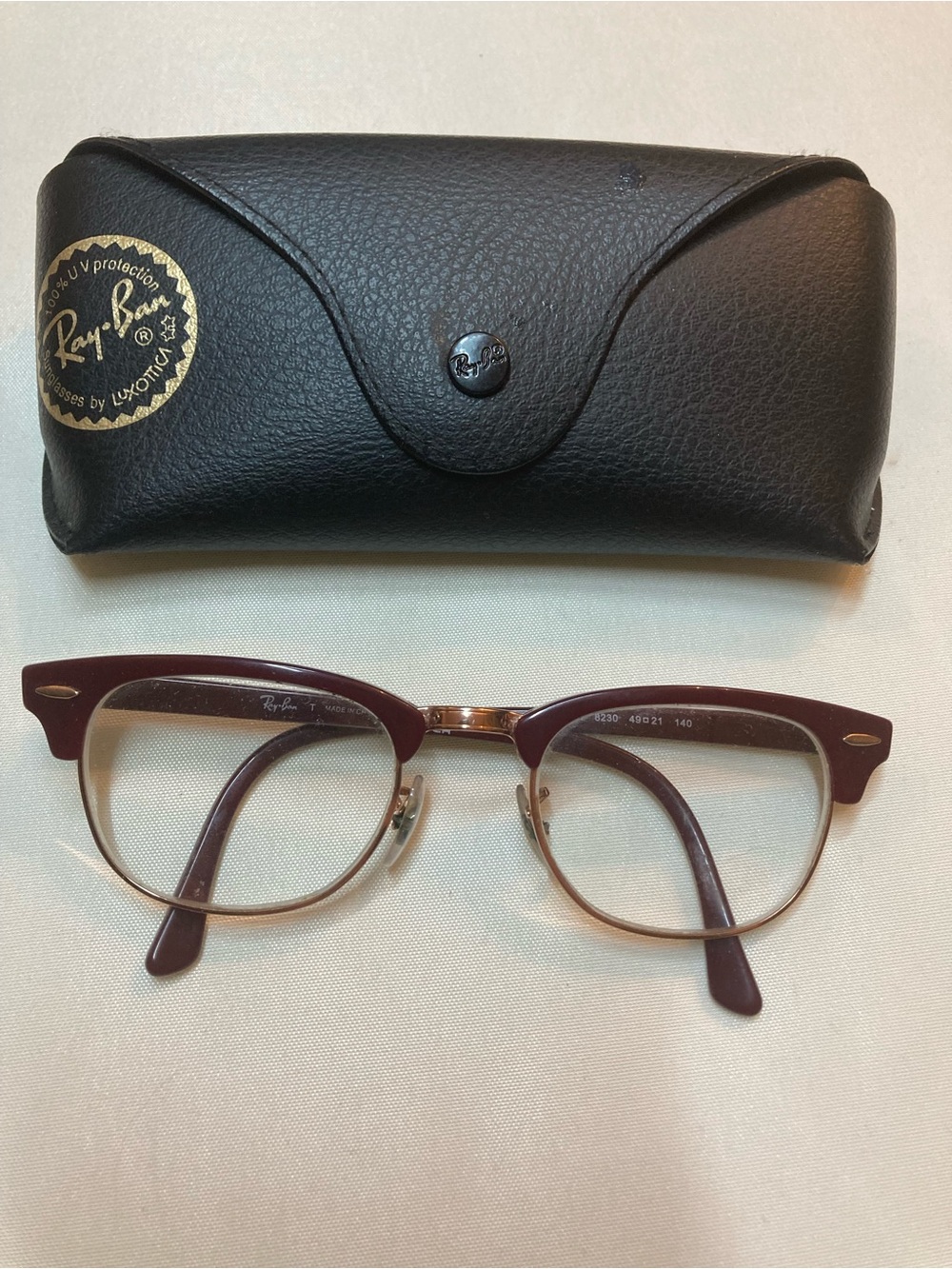 Ray-Ban Clubmaster burgundy & gold RX5154 8230 Bordeaux Rose Gold Eyeglasses